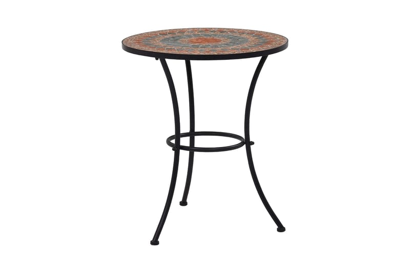 Mosaikbord orange/grå 60cm keramik - Orange - Utemöbler - Trädgårdsbord & Utebord - Sidobord utomhus