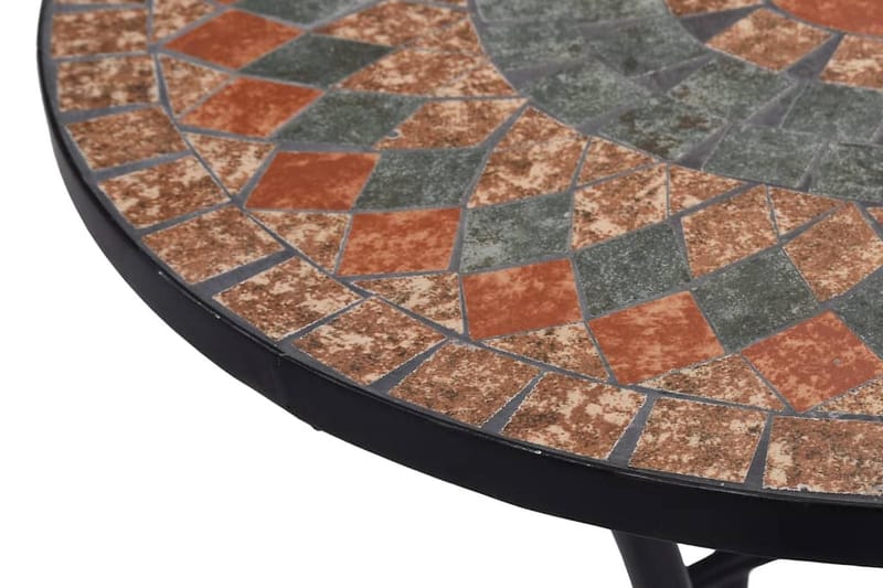 Mosaikbord orange/grå 60cm keramik - Orange - Utemöbler - Trädgårdsbord & Utebord - Sidobord utomhus