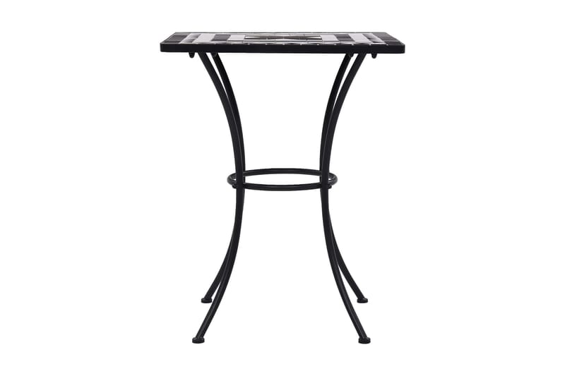 Mosaikbord svart och vit 60 cm keramik - Svart - Utemöbler - Trädgårdsbord & Utebord - Cafebord