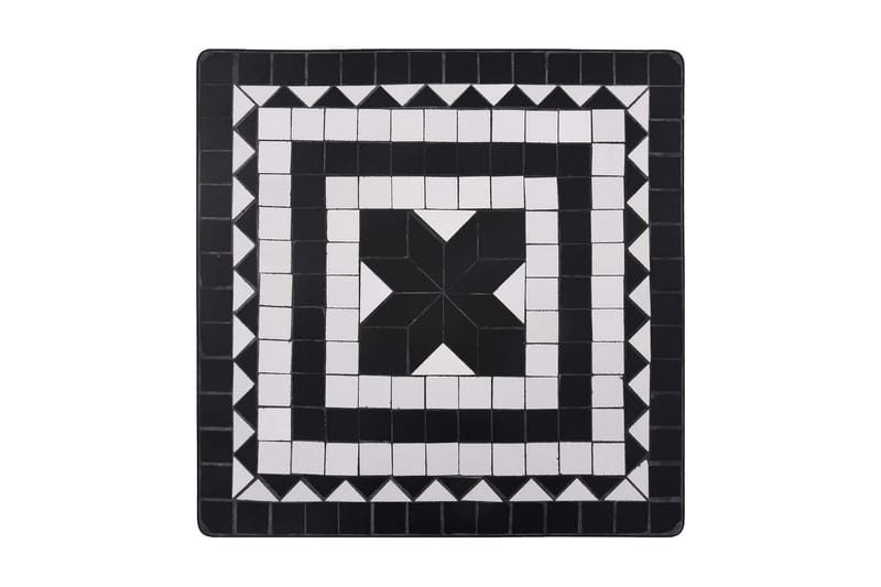 Mosaikbord svart och vit 60 cm keramik - Svart - Utemöbler - Trädgårdsbord & Utebord - Cafebord