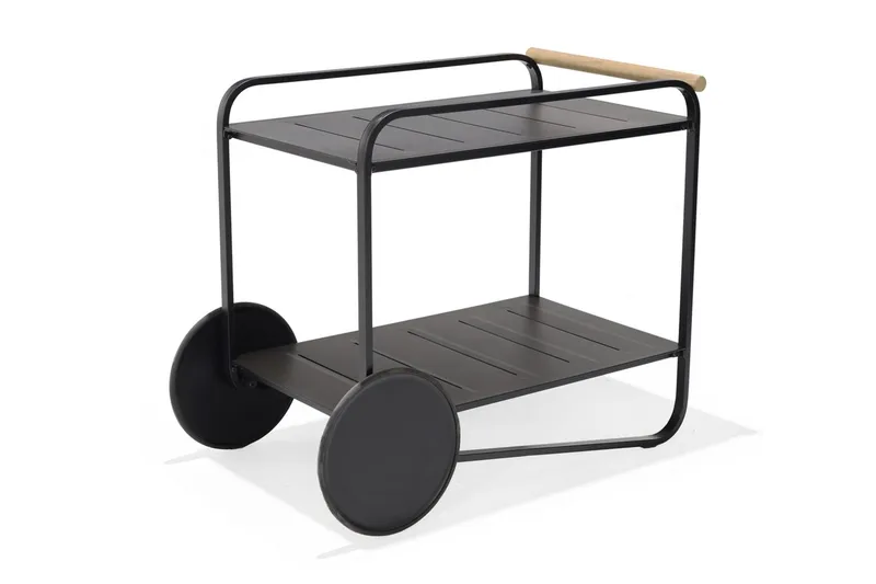Portals RullUtebord och Serveringsvagn Utomhus 92 cm, Svart