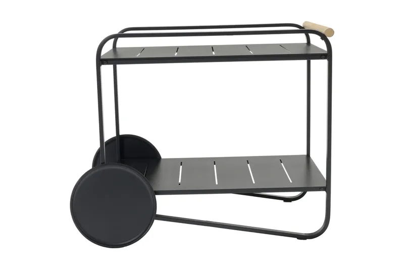 Portals RullUtebord och Serveringsvagn Utomhus 92 cm - Svart - Utemöbler - Trädgårdsbord & Utebord - Sidobord utomhus