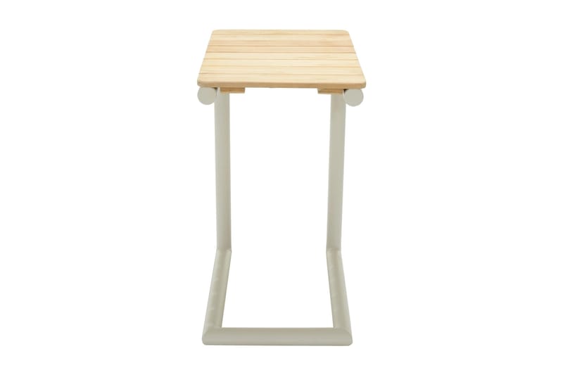 Portals Sidobord och Avlastningsbord Utomhus 47 cm Teak Trä - Vit - Utemöbler - Trädgårdsbord & Utebord - Sidobord utomhus