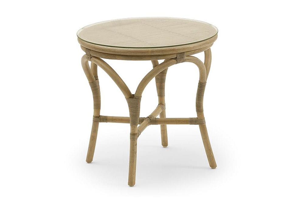 praktö runt sidobord och avlastningsbord utomhus 50 cm naturrotting glas - ljusbrun