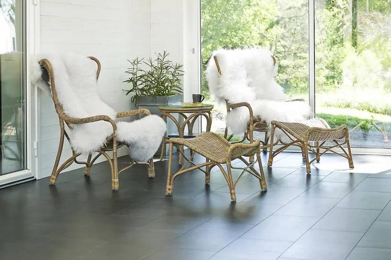 Praktö Runt Sidobord och Avlastningsbord Utomhus 50 cm Naturrotting Glas - Ljusbrun - Utemöbler - Trädgårdsbord & Utebord - Sidobord utomhus