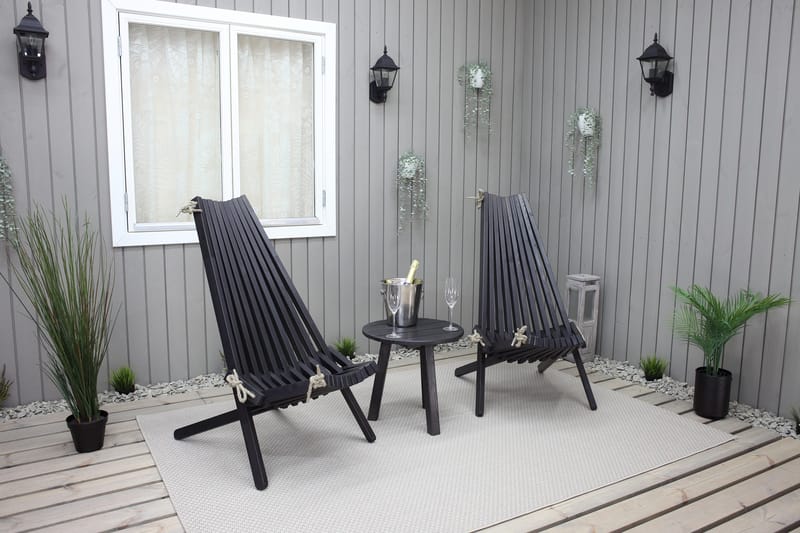 Rolston Sidobord och BlomUtebord Utomhus 50 cm Trä - Blå - Utemöbler - Trädgårdsbord & Utebord - Sidobord utomhus