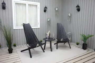 Rolston Sidobord och BlomUtebord Utomhus 50 cm Trä - Blå - Utemöbler - Trädgårdsbord & Utebord - Sidobord utomhus