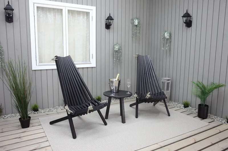 Rolston Sidobord och BlomUtebord Utomhus 50 cm Trä - Blå - Utemöbler - Trädgårdsbord & Utebord - Sidobord utomhus