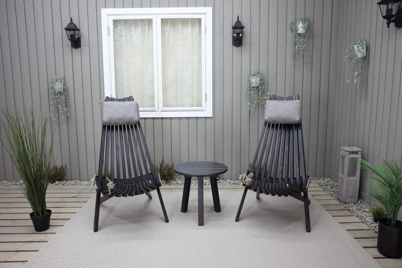 Rolston Sidobord och BlomUtebord Utomhus 50 cm Trä - Blå - Utemöbler - Trädgårdsbord & Utebord - Sidobord utomhus