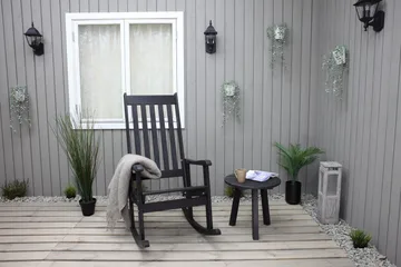 Rolston Sidobord och BlomUtebord Utomhus 50 cm Trä - Blå - Utemöbler - Trädgårdsbord & Utebord - Sidobord utomhus