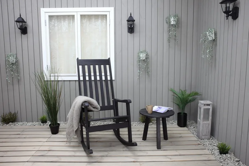 Rolston Sidobord och BlomUtebord Utomhus 50 cm Trä - Blå - Utemöbler - Trädgårdsbord & Utebord - Sidobord utomhus