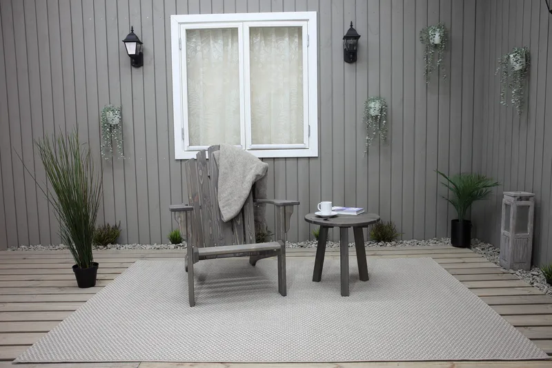 Rolston Sidobord och BlomUtebord Utomhus 50 cm Trä - Grå - Utemöbler - Trädgårdsbord & Utebord - Sidobord utomhus