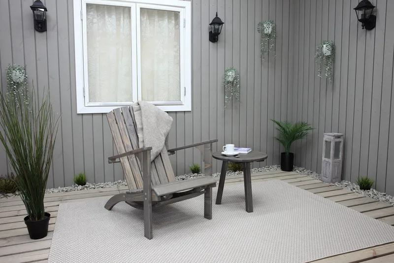 Rolston Sidobord och BlomUtebord Utomhus 50 cm Trä - Grå - Utemöbler - Trädgårdsbord & Utebord - Sidobord utomhus