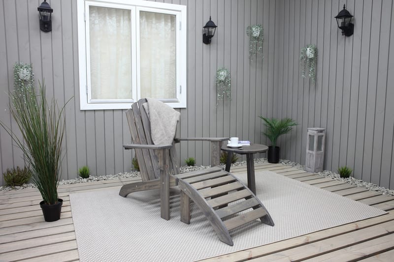 Rolston Sidobord och BlomUtebord Utomhus 50 cm Trä - Grå - Utemöbler - Trädgårdsbord & Utebord - Sidobord utomhus