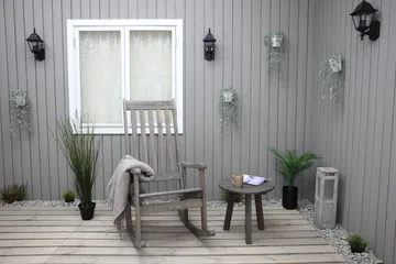 Rolston Sidobord och BlomUtebord Utomhus 50 cm Trä - Grå - Utemöbler - Trädgårdsbord & Utebord - Sidobord utomhus