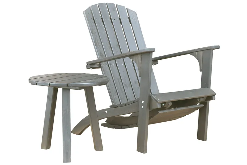 Rolston Sidobord och BlomUtebord Utomhus 50 cm Trä - Grå - Utemöbler - Trädgårdsbord & Utebord - Sidobord utomhus