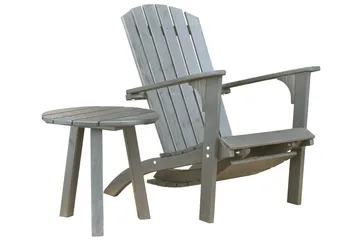 Rolston Sidobord och BlomUtebord Utomhus 50 cm Trä - Grå - Utemöbler - Trädgårdsbord & Utebord - Sidobord utomhus