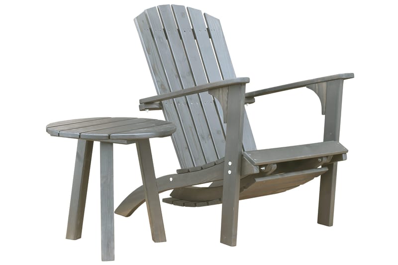 Rolston Sidobord och BlomUtebord Utomhus 50 cm Trä - Grå - Utemöbler - Trädgårdsbord & Utebord - Sidobord utomhus