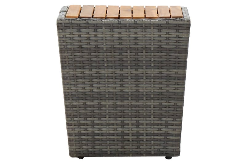 Tebord grå 41,5x41,5x43 cm konstrotting och massivt akaciatr - Grå - Utemöbler - Trädgårdsbord & Utebord - Sidobord utomhus