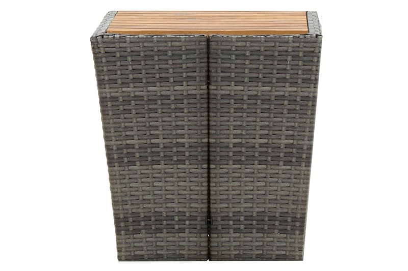 Tebord grå 41,5x41,5x43 cm konstrotting och massivt akaciatr - Grå - Utemöbler - Trädgårdsbord & Utebord - Sidobord utomhus