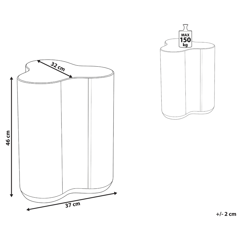 Sidobord utomhus Tellaro 32x37 cm Terrazzoeffekt - Vit - Utemöbler - Trädgårdsbord & Utebord - Sidobord utomhus