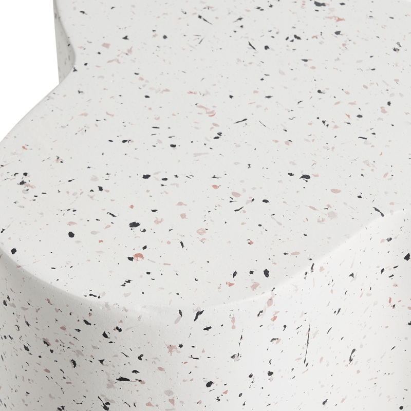 Sidobord utomhus Tellaro 32x37 cm Terrazzoeffekt - Vit - Utemöbler - Trädgårdsbord & Utebord - Sidobord utomhus