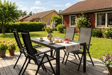 Siri Matbord Utomhus 90x150 cm - Svart - Utemöbler - Trädgårdsbord & Utebord - Matbord ute