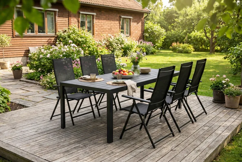 Siri Matbord Utomhus 90x205 cm - Svart - Utemöbler - Trädgårdsbord & Utebord - Matbord ute
