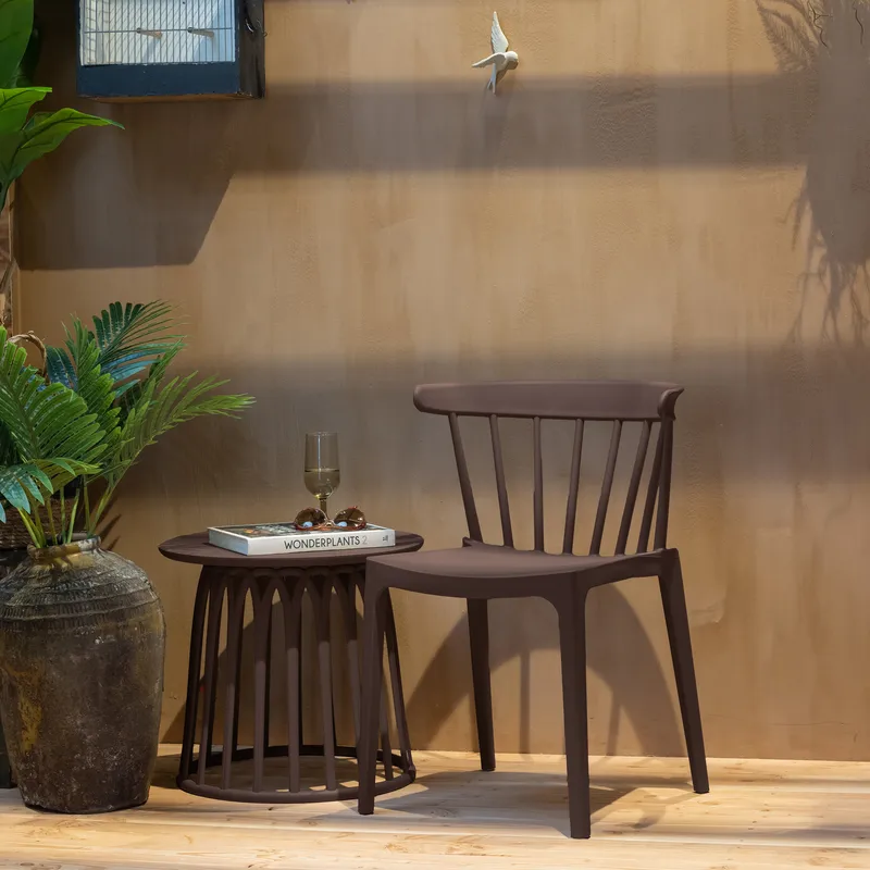 Soffbord Boy 50 cm Rund Utomhus - Lila/Brun - Utemöbler - Trädgårdsbord & Utebord - Soffbord utomhus & loungebord