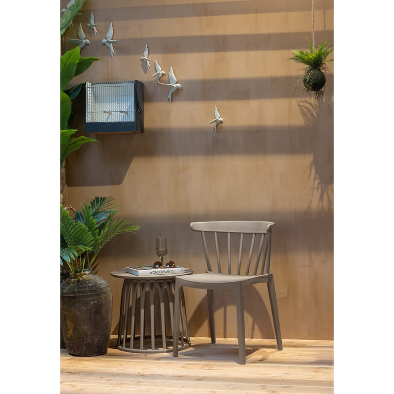 Soffbord Boy 50 cm Rund Utomhus - Taupe - Utemöbler - Trädgårdsbord & Utebord - Soffbord utomhus & loungebord