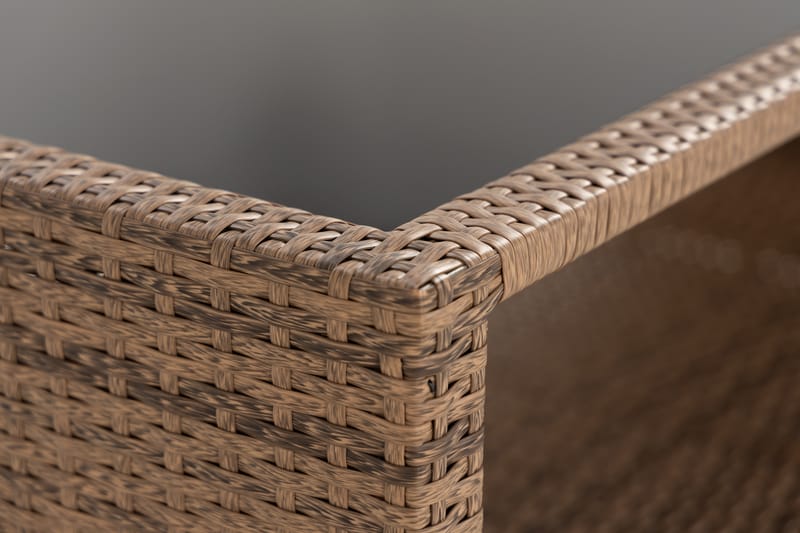 BAHAMAS Bord med Hylla 113x58 Sand - Utemöbler - Trädgårdsbord & Utebord - Soffbord utomhus & loungebord