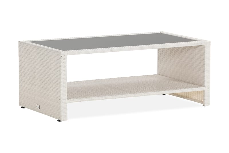 BAHAMAS Bord med Hylla 113x58 Vit - Soffbord utomhus & loungebord - Sidobord utomhus - Loungemöbler