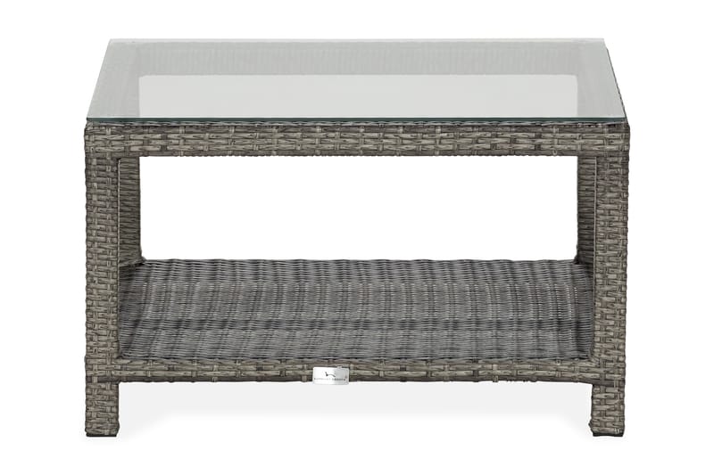 BAHAMAS Bord med Hylla 75x75 Grå - Utemöbler - Trädgårdsbord & Utebord - Soffbord utomhus & loungebord