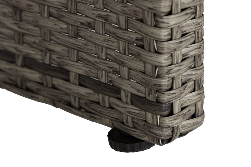 Bahamas Loungbord och Soffbord med hylla Utomhus 113 cm Konstrotting Glas - Grå - Utemöbler - Trädgårdsbord & Utebord - Soffbord utomhus & loungebord