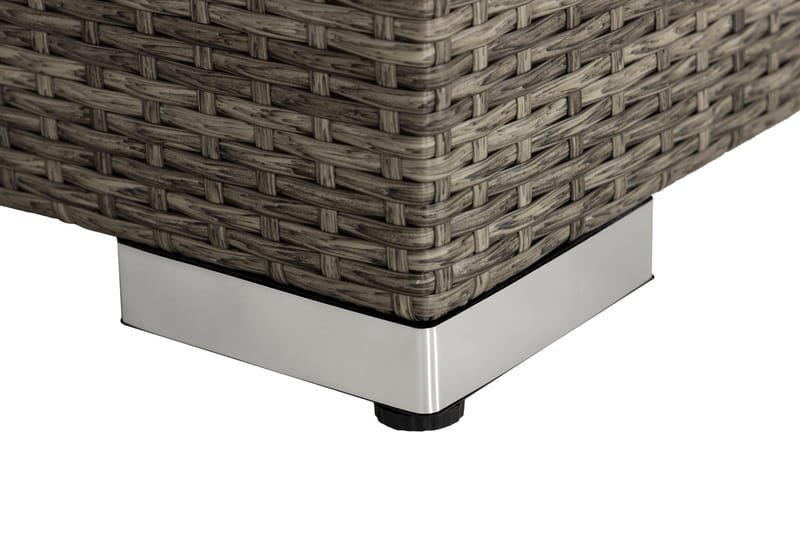 Bahamas Loungbord och Soffbord Utomhus 113 cm Konstrotting Glas - Grå - Utemöbler - Trädgårdsbord & Utebord - Soffbord utomhus & loungebord