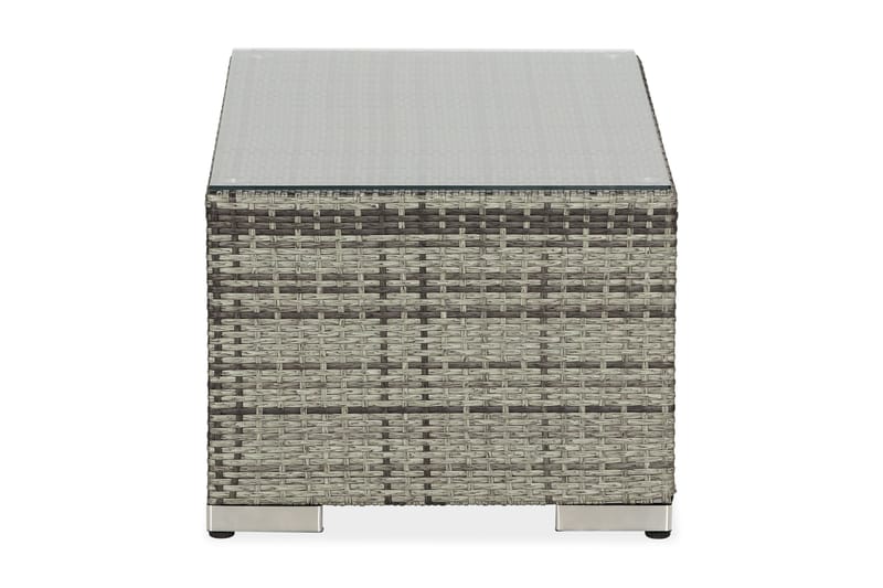 Bahamas Loungbord och Soffbord Utomhus 113 cm Konstrotting Glas - Grå - Utemöbler - Trädgårdsbord & Utebord - Soffbord utomhus & loungebord