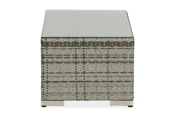 Bahamas Loungbord och Soffbord Utomhus 113 cm Konstrotting Glas - Grå - Utemöbler - Trädgårdsbord & Utebord - Soffbord utomhus & loungebord