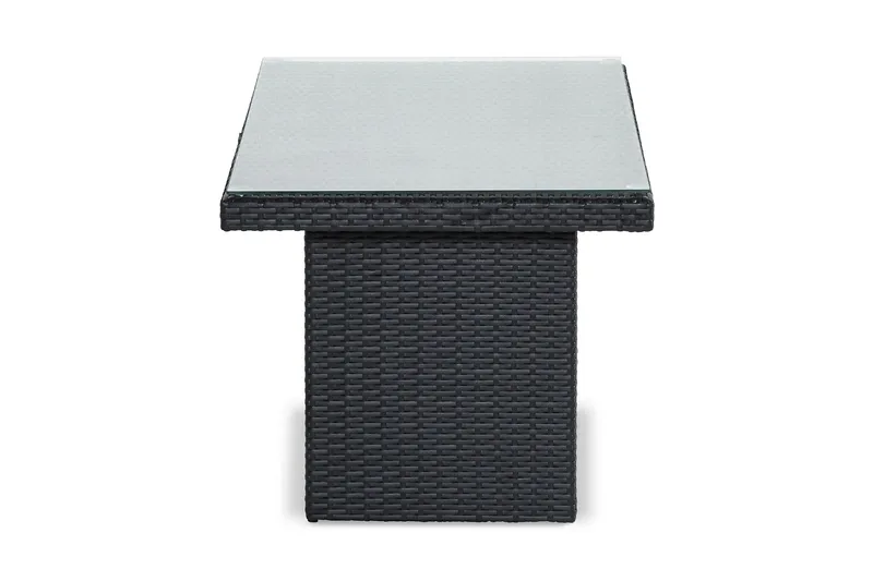 Bahamas Loungebord och Soffbord Utomhus 100 cm Konstrotting Glas - Svart - Utemöbler - Trädgårdsbord & Utebord - Soffbord utomhus & loungebord