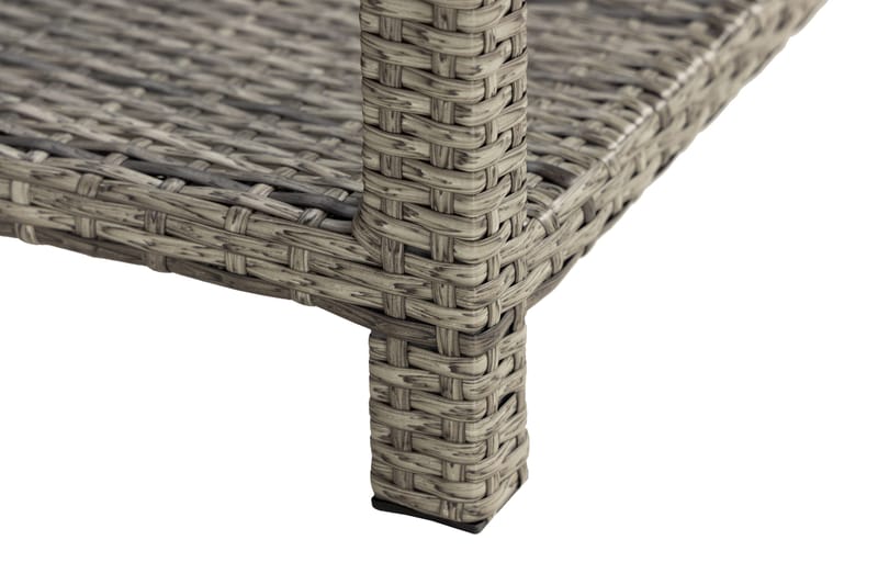 Bahamas Loungebord och Soffbord Utomhus 75 cm Konstrotting Glas - Grå - Utemöbler - Trädgårdsbord & Utebord - Soffbord utomhus & loungebord