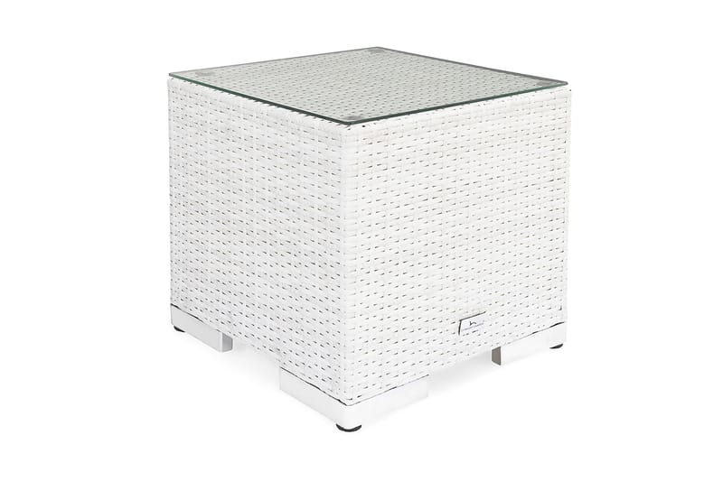 BAHAMAS Sidobord 43x43x43 Vit - Utemöbler - Trädgårdsbord & Utebord - Soffbord utomhus & loungebord