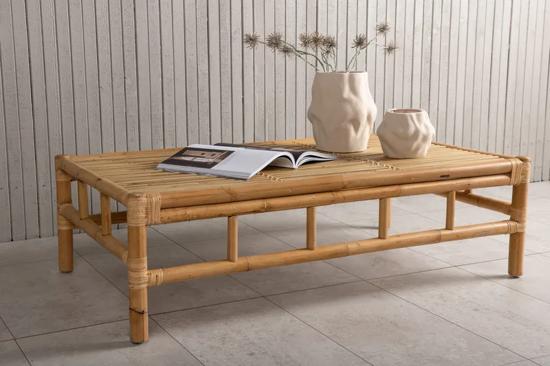 Cane Soffbord Utomhus och Utebord 120 cm Ljus Trä Bambu - Brun - Utemöbler - Trädgårdsbord & Utebord - Soffbord utomhus & loungebord