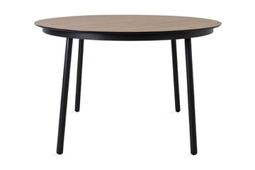 Helsinki Runt Matbord Utomhus 120 cm Aluminium Trä - Svart/Brun - Utemöbler - Trädgårdsbord & Utebord - Soffbord utomhus & loungebord