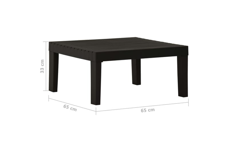 Loungebord för trädgården plast grå - Grå - Loungemöbler - Sidobord utomhus - Soffbord utomhus & loungebord