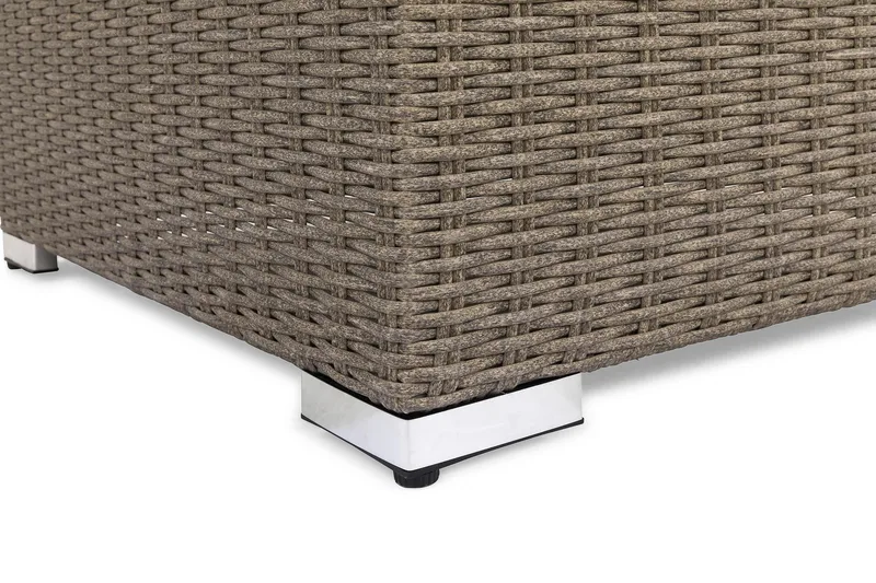 Marcus Loungebord och Soffbord Utomhus 70 cm Konstrotting Glas - Grå - Utemöbler - Trädgårdsbord & Utebord - Soffbord utomhus & loungebord