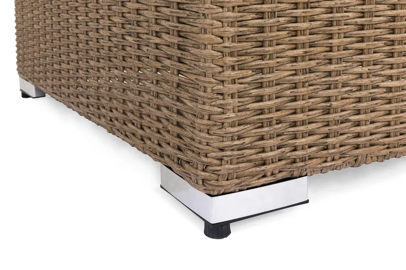 Marcus Loungebord och Soffbord Utomhus 70 cm Konstrotting Glas - Natur - Utemöbler - Trädgårdsbord & Utebord - Soffbord utomhus & loungebord