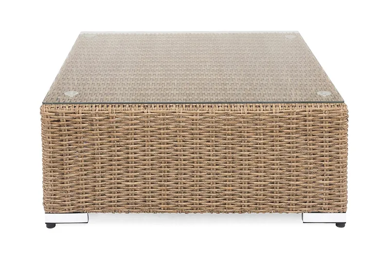 Marcus Loungebord och Soffbord Utomhus 70 cm Konstrotting Glas - Natur - Utemöbler - Trädgårdsbord & Utebord - Soffbord utomhus & loungebord