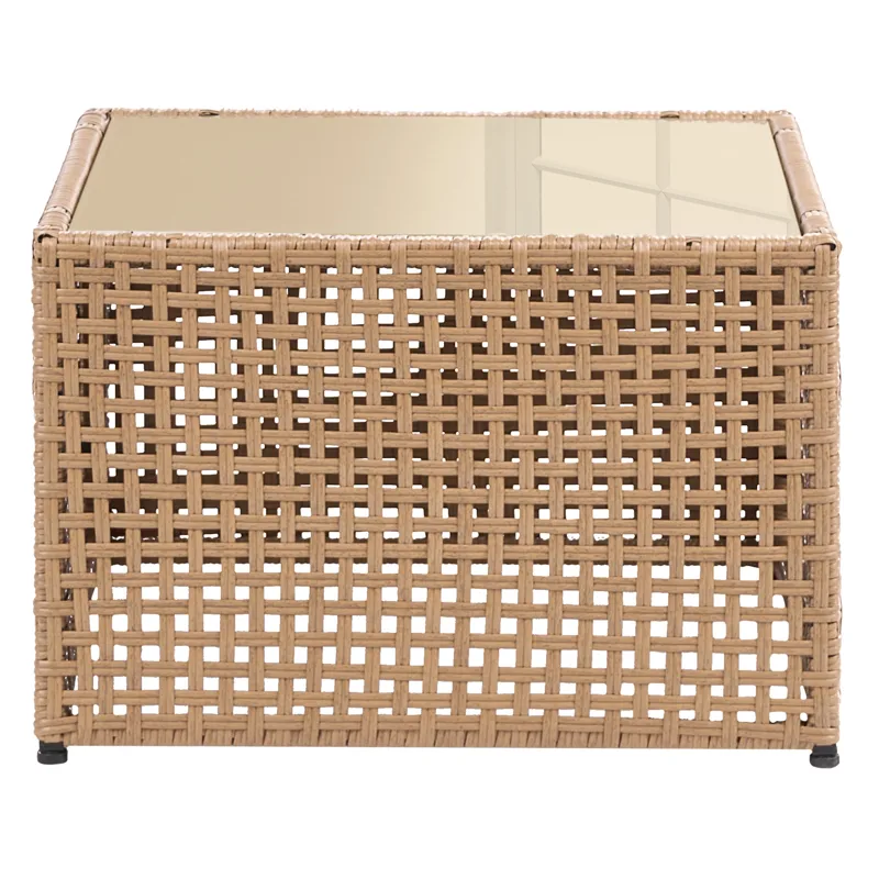 Soffbord utomhus Omegana 66 cm Konstrotting - Beige - Utemöbler - Trädgårdsbord & Utebord - Soffbord utomhus & loungebord