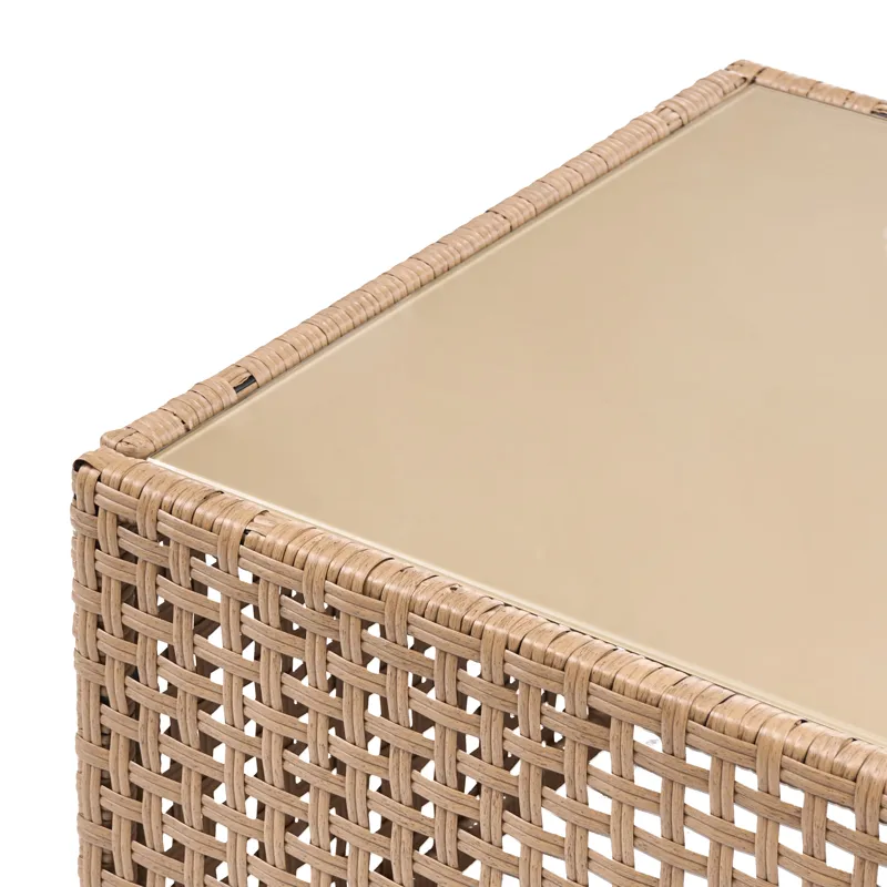 Soffbord utomhus Omegana 66 cm Konstrotting - Beige - Utemöbler - Trädgårdsbord & Utebord - Soffbord utomhus & loungebord