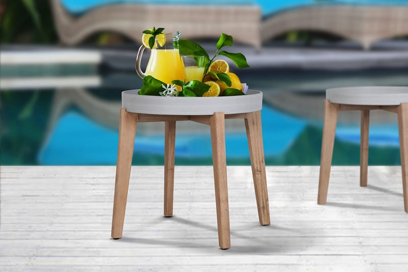 Sidobord SANDSTONE D51xH45cm brunaktig polystone - Utemöbler - Trädgårdsbord & Utebord - Soffbord utomhus & loungebord