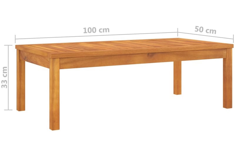 Soffbord 100x50x33 cm massivt akaciaträ - Brun - Utemöbler - Trädgårdsbord & Utebord - Soffbord utomhus & loungebord
